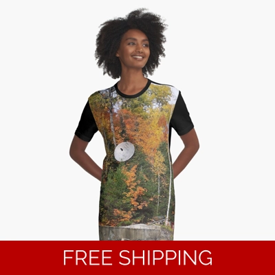 Le Studio Graphic T-Shirt Dress Satellite Dish Fall 2019